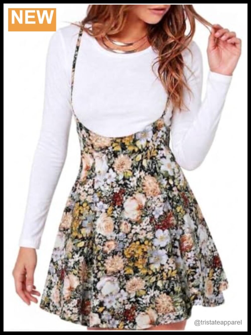 Spaghetti Strap High Waist Skater Skirt Polyester Spandex Pull On